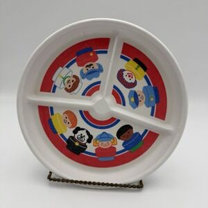 Fisher Price Little People Divided Plate Children  Dish Decorative 1990 *flaw